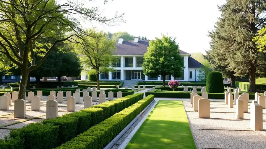 Historische Kapelle und denkmalgeschützte Grabmäler auf einem Friedhof in Zürich